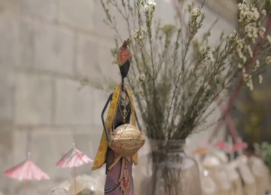 A Slow Motion Shot of an Indian Wedding Venue Decoration in India