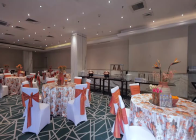 A Slow Motion Shot of an Indian Wedding Venue Decoration in India