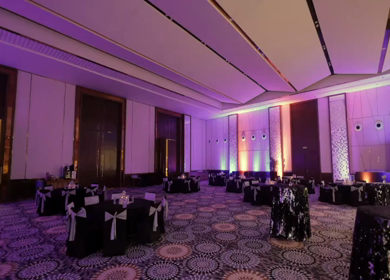 A Slow Motion Shot of an Indian Wedding Venue Decoration in India