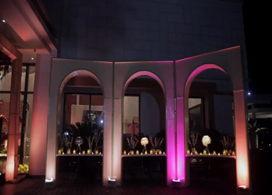 A Slow Motion Shot of an Indian Wedding Venue Decoration in India