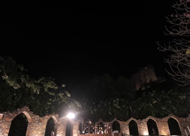 A Slow Motion Shot of an Indian Wedding Venue Decoration in India