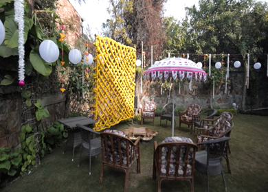 9th February, 2024 : A shot of Indian Wedding venue decorated at New Delhi, India