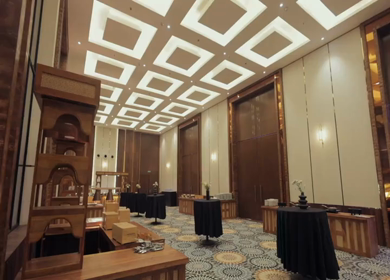 A Slow Motion Shot of an Indian Wedding Venue Decoration in India