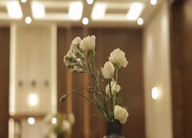 A Slow Motion Shot of an Indian Wedding Venue Decoration in India