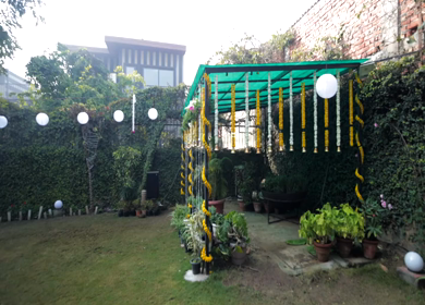 9th February, 2024 : A shot of Indian Wedding venue decorated at New Delhi, India