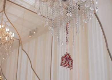 A Slow Motion Shot of an Indian Wedding Venue Decoration in India