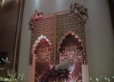 A Slow Motion Shot of an Indian Wedding Venue Decoration in India