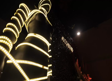 A Slow Motion Shot of an Indian Wedding Venue Decoration in India