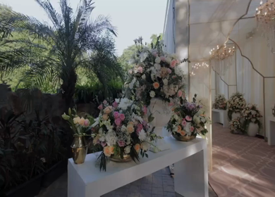 A Slow Motion Shot of an Indian Wedding Venue Decoration in India