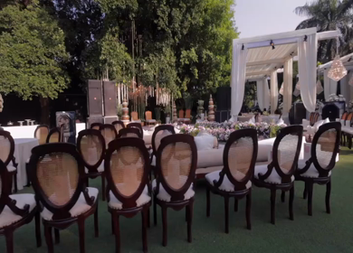 A Slow Motion Shot of an Indian Wedding Venue Decoration in India