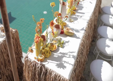 A Slow Motion Shot of an Indian Wedding Venue Decoration in India