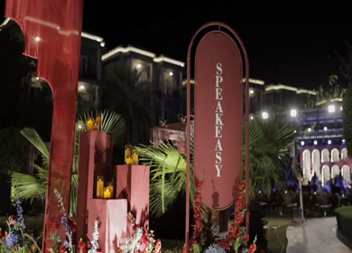 A Slow Motion Shot of an Indian Wedding Venue Decoration in India