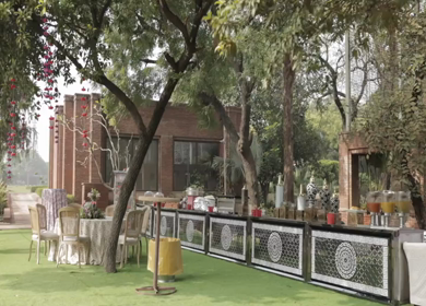 A Slow Motion Shot of an Indian Wedding Venue Decoration in India