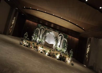 A Slow Motion Shot of an Indian Wedding Venue Decoration in India