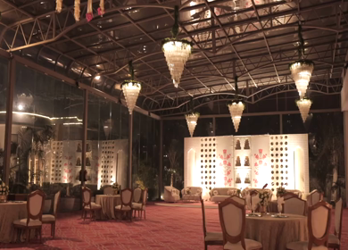 9th February, 2024 : A shot of Indian Wedding venue decorated at New Delhi, India