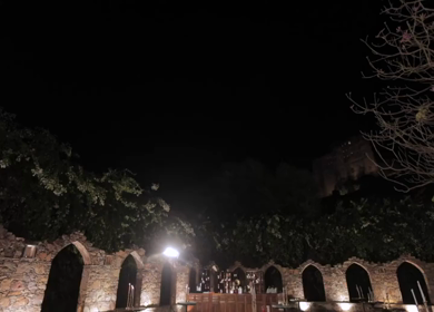 A Slow Motion Shot of an Indian Wedding Venue Decoration in India