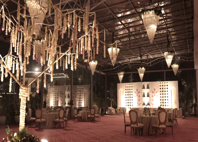 9th February, 2024 : A shot of Indian Wedding venue decorated at New Delhi, India