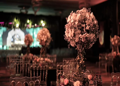 A Slow Motion Shot of an Indian Wedding Venue Decoration in India