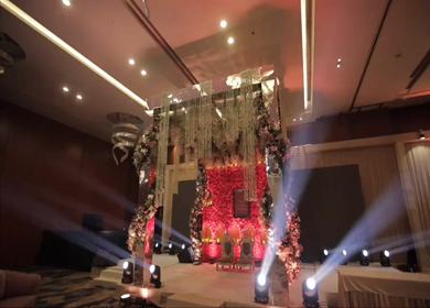 A Slow Motion Shot of an Indian Wedding Venue Decoration in India
