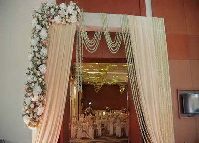 A Slow Motion Shot of an Indian Wedding Venue Decoration in India