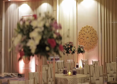 A Slow Motion Shot of an Indian Wedding Venue Decoration in India
