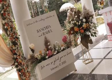 5th January 2025 : A Slow Motion Shot of an Indian Wedding Venue Decoration in India