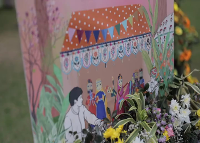 5th January 2025 : A Slow Motion Shot of an Indian Wedding Venue Decoration in India