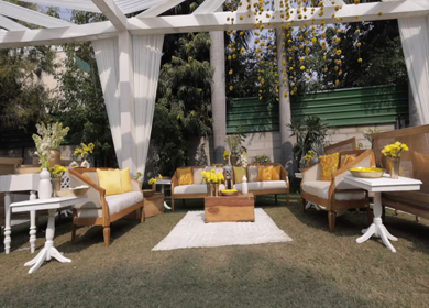 9th February, 2024 : A shot of Indian Wedding venue decorated at New Delhi, India