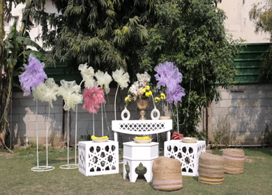 9th February, 2024 : A shot of Indian Wedding venue decorated at New Delhi, India