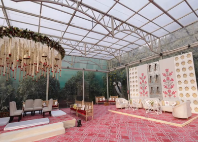 9th February, 2024 : A shot of Indian Wedding venue decorated at New Delhi, India