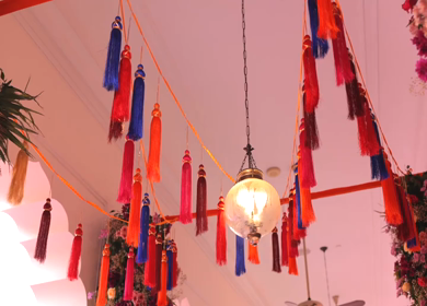 A Slow Motion Shot of an Indian Wedding Decoration in India