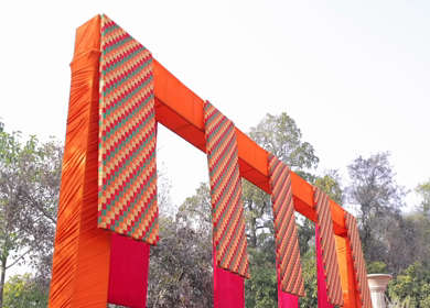 A Slow Motion Shot of an Indian Wedding Decoration in India