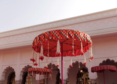 A Slow Motion Shot of an Indian Wedding Decoration in India
