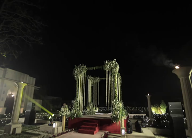A Slow Motion Shot of an Indian Wedding Decoration in India