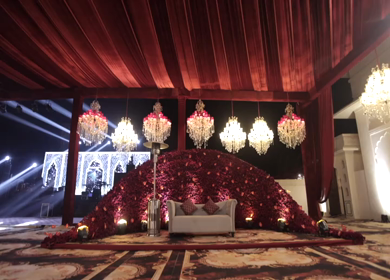 A Slow Motion Shot of an Indian Wedding Decoration in India