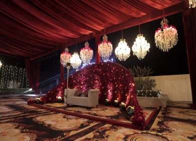 A Slow Motion Shot of an Indian Wedding Decoration in India