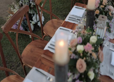 A Slow Motion Shot of an Indian Wedding Venue Decoration in India