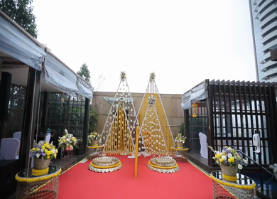 A Slow Motion Shot of an Indian Wedding Decoration  New Delhi,India
