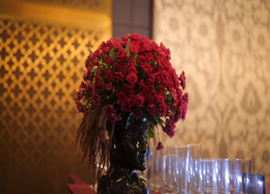 A Slow Motion Shot of an Indian Wedding Decoration at Venue in New Delhi,India