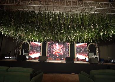 A Slow Motion Shot of an Indian Wedding Venue Decoration in India