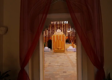 9th February 2019 : A Slow Motion Shot of an Indian Wedding Venue Decoration in India