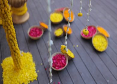 A Slow Motion Shot of an Indian Wedding Venue Decoration in India