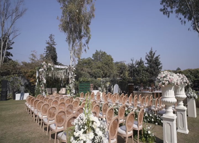 A Slow Motion Shot of an Indian Wedding Venue Decoration in India