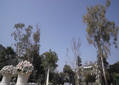 A Slow Motion Shot of an Indian Wedding Venue Decoration in India