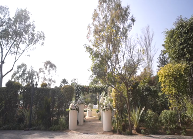 A Slow Motion Shot of an Indian Wedding Venue Decoration in India