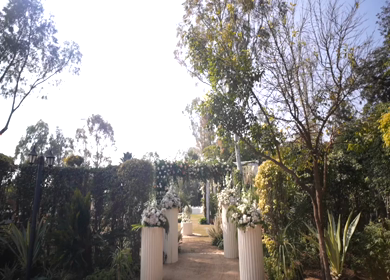 A Slow Motion Shot of an Indian Wedding Venue Decoration in India