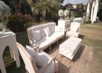 A Slow Motion Shot of an Indian Wedding Venue Decoration in India