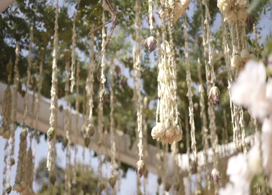 A Slow Motion Shot of an Indian Wedding Venue Decoration in India