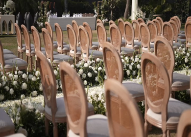 A Slow Motion Shot of an Indian Wedding Venue Decoration in India