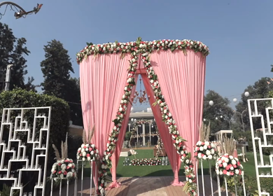 9th February 2019 : A Slow Motion Shot of an Indian Wedding Venue Decoration in India